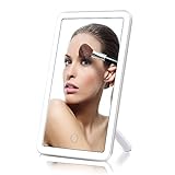 Ameauty Makeup Vanity Mirror with 22 LED Beads, Touch-Screen Light Control, 180°Rotation Adjustable Stand, Chargeable Travel Cosmetic Mirror for Desktop