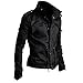 Autumn Mens Korean Style Slim Casual Plus Size Coat, Medium, Black