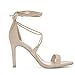 Allegra K Women's Open Toe Stiletto High Heel Lace-up Sandals (Size US 8) Beige