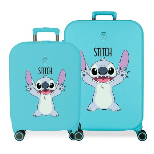 Joumma Disney Playful Set di valigie blu 55/70 cm Rigido 7,54 kg Chiusura TSA integrata ABS 7,54 kg 116L Bagaglio a mano