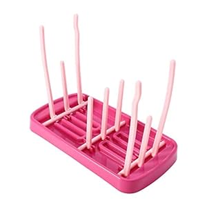 SYGA Foldable Baby Bottle Drying Racks Feeding Cup Nipple Storage Shelf Stand Holder (Pink), 1 Piece
