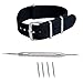 22mm Black NATO Strap with spring bar removal tool and 4 spring bars- Barron Watch Co. [BWC]
