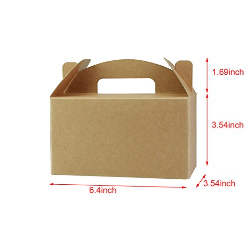FOONEA 24 Pack Brown Color Treat Gift Boxes Birthday Party Favors Shower Favor Box, 6.4 x 3.54 x 3.54 inch