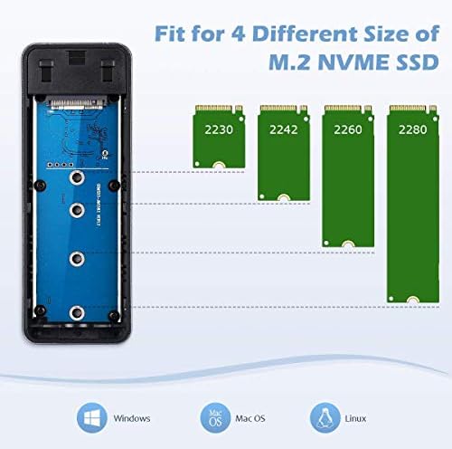AGPTEK M.2 NVME obudowa SSD - PCIe USB 3.1, Gen 2, 10 Gbps ...