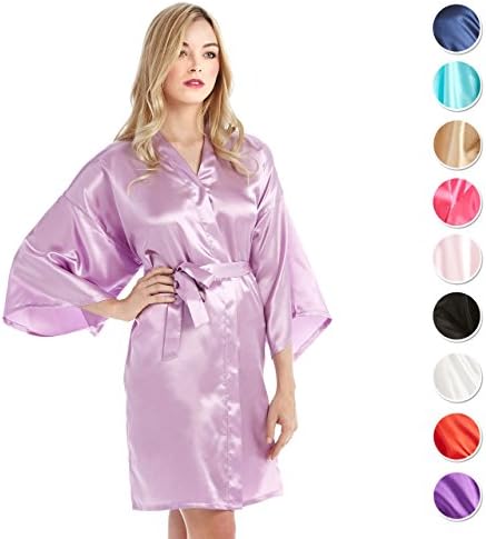 MEVNI Women's Kimono Robe, Short, Byzantium, Small