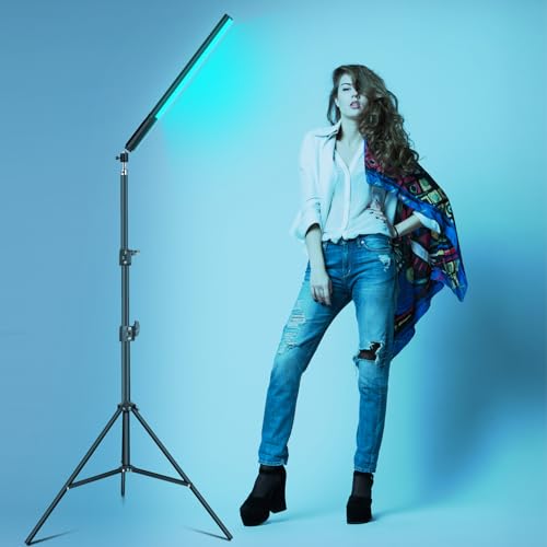 2 Pack Full Color RGB LED Video Light, 2500K-6500K, CRI95+, Full Color, 0-100% Adjustable, Adjustable Brightness for TikTok, Vlog, YouTube and Photography