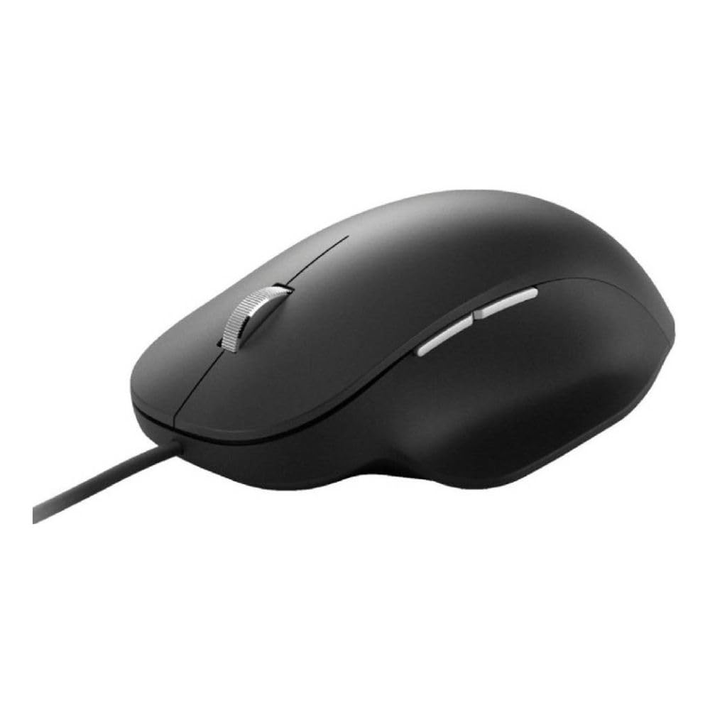 Microsoft Ergonomic Mouse – USB Wired, 5 Programmable Buttons, 1000 DPI, Comfortable for Work, Editing, Office Use – Black - RJG-000-ERGO-BLACK