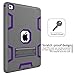TOPSKY iPad Air 2 Case, iPad A1566/A1567 Kids Proof Case, Heavy Duty Shockproof Rugged Armor Defender Kickstand Protective Cover Case for iPad Air 2 Grey Purple