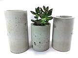 Concrete Succulent Planters / Air Plant Holders. Urba Planters. (set of 3) Natural gray.