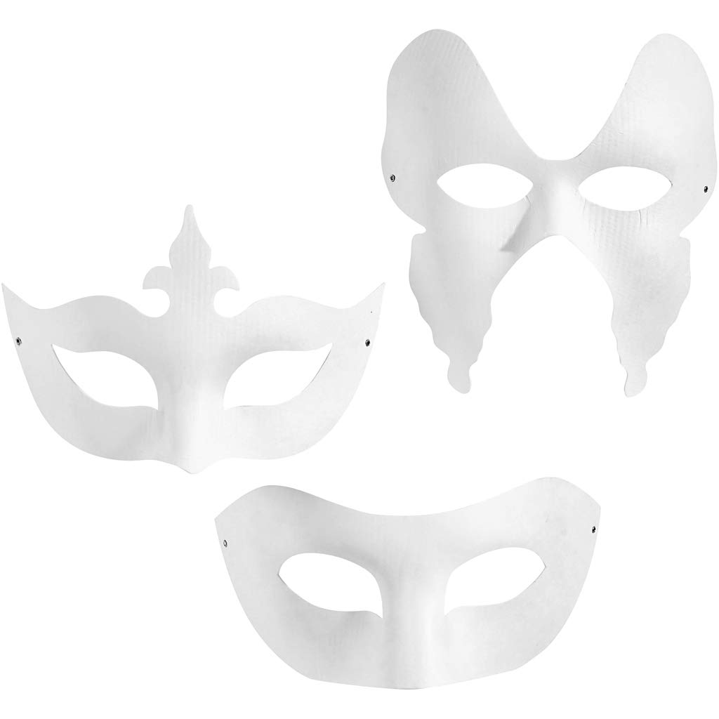 Masks - Assortment, H: 10-20 cm, harlequin, 12asstd