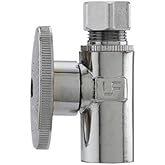 PLUMB PAK MP2781PCLF 1/2" Copper Sweat x 3/8" O.D. Compression, Chrome, Straight Supply Stop Valve, 1/4 Turn,