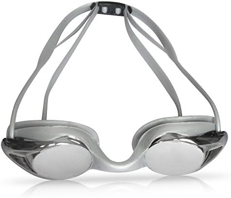 Hontox (TM) Swim Goggles, Silver Coated, Adjustable Unisex,for Adult men or women, No Leaking, Anti - Fog, UV - Protection, With Free Protective Case. (Silver)