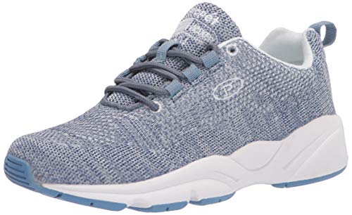 Propét womens Stability Fly Sneaker, Denim/White, 7 Wide US
