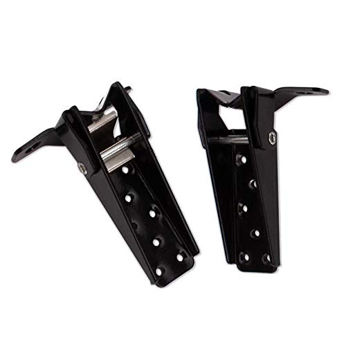 Beautyexpectly 2 Colors Retro Motorcycle Clamp-on Steel Axle Foldable Foot Step Pegs MTB BMX Bike Folding Pedal Footrest Footpeg for KTM Aprilla BMW Universal (Black)