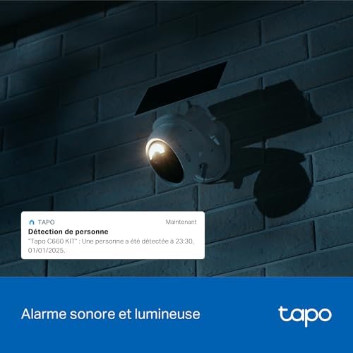 TP-Link Tapo 4K Camera Exterieur sans Fil Solaire 360° Suivi IA,C660 KIT