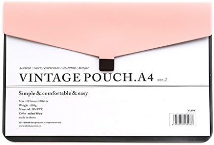 Hurricanes Candy Color A4 Paper Note Portfolio Memopad Report Envelope File Storage Bag Case Document Bills Container Pouch Briefcases for Office Home School Stationery - Pink