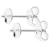 10 Pairs Adabele Authentic Sterling Silver Stud Earring Posts Findings 0.7mm Pin 4mm (0.16 inch) Small Glue in Pearl Cup 20pcs Earnut Backs for Earrings Making SS196