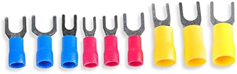 Conwork Fork Terminal Electrical Wire Crimp Connectors Kit, Semi Insulated Tinned Copper Designed (108 Pcs, 9 Size)