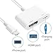 Compatible with iPhone iPad to HDMI Cable, HDMI Adapter for iPhone, Compatible with iPhone XS/XSmax/XR/X/8/7/6/Plus/iPad/iPod to TV Projector, HDMI Coupler 1080P Digital AV Adapter