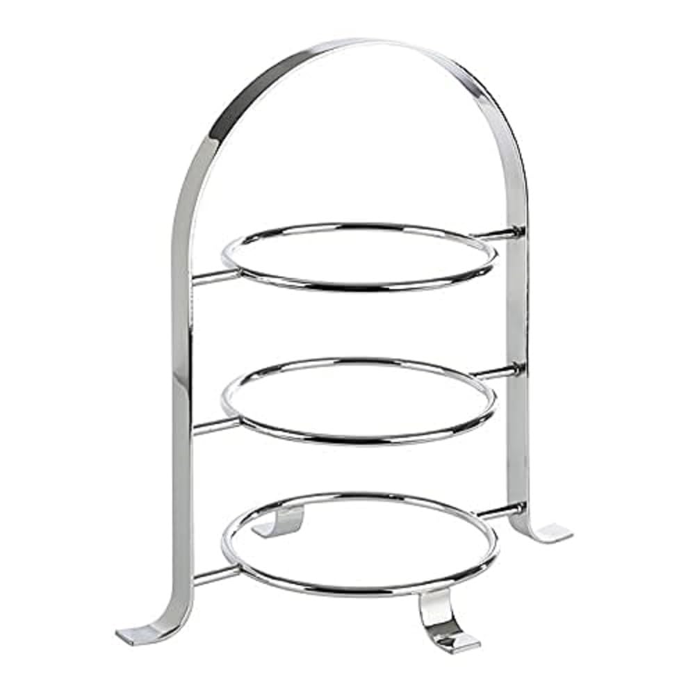 Serving stand metal chrome plated, flat ca. 22,5x16,5 cm,