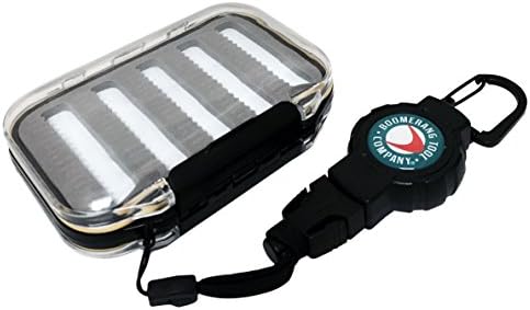 Boomerang Tool Company Retractable Waterproof Fly Box, Keeps 170 Flies Dry & Secure (Carabiner)