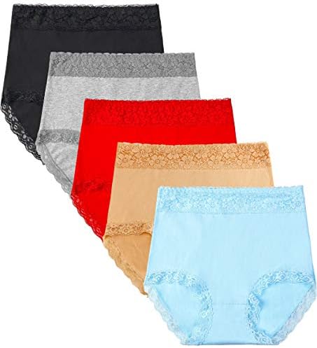 cauniss Cotton Panties High Waist C Section Recovery Postpartum Soft Stretchy Full Coverage Briefs for Women(5 Pack)