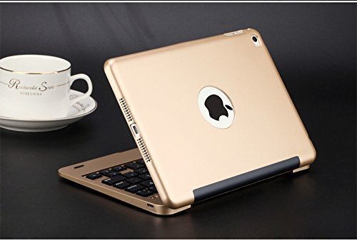 iPad Mini 4 Keyboard Case, iEGrow F1+ Ultra Slim Clamshell Lightweight Keyboard Case for iPad Mini 4 Model A1538/A1550(Gold)