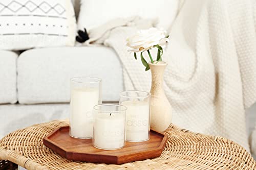 GMWD Set of 3 Ebony Wood Serving Trays, Food Tray Platter Octagon Dessert Plates Wooden Decorative Tray Charcuterie Board for Serving Breakfast Snacks Bread Fruit Party Appetizers