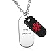 KissYan Stainless Steel Dog Tag Type 2 Diabetic Medical Alert Necklace