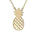 Spinningdaisy Handcrafted Brushed Metal Pineapple Fruit Necklace Gold