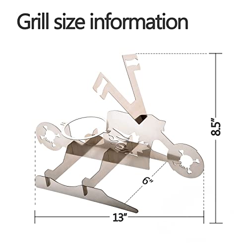 Motorcycle Beer Can Chicken Holder for Grill, Portable Chicken Stand