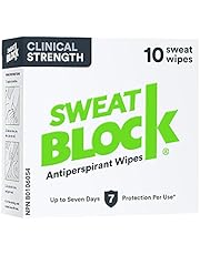SweatBlock Clinical Strength Antiperspirant Wipes- Treat Hyperhidrosis & Excessive Sweating - Up to 7 Days Protection Per Wipe - 10 count - Unisex