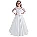 Lace Long Sleeves Hollow Back First Communion Dresses 2-12 Year Old White Size 8