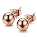 Chryssa Youree Men Women's Rose Gold Stainless Steel Ball Stud Earrings Round Ball 3-8mm Available (ED-50) (Diameter: 8mm)