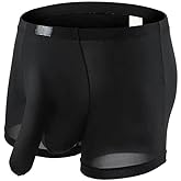 Sekexi Men's Sexy Elephant Trunk Translucent Briefs Ice Silk U Bulge Underwear Halloween Cosplay