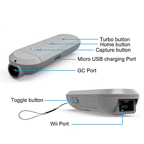 Wireless Gamecube Controller Adapter,J&TOP Wireless Adapter for Nintendo Switch and PC(Works with Wired Gamecube and Classic Edition Controllers)