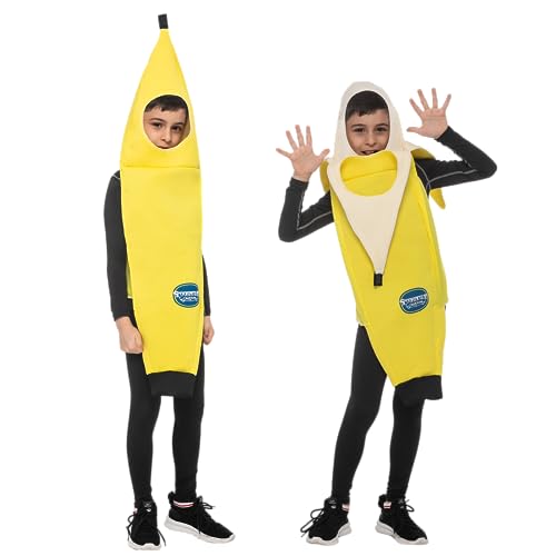 Spooktacular Creations Halloween Banana Costume Kids Tropical Fruit Jumpsuit for Unisex Child Toddler Halloween DressUp Party