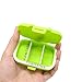 Honbay 2PCS Vitamin Organizer Box Portable Small Pill Case with 3 Removable Compartments for Travel or Daily Use