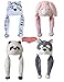 ZooPurrPets Unisex Plush Animal Hats with Poms, Warm, Soft & Cozy Novelty Beanie Caps with Embroidered Eyes (Tiger)