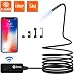 KZYEE Wireless Endoscope, 5.5mm WiFi Borescope Inspection 2.0M 1080P HD Snake Camera with Light for Android & iOS Smartphone Tablet-16.5FT primary