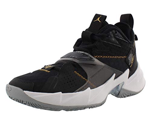 Nike JORDAN WHY NOT ZER0.3 (GS), Boy's Basketball Shoe, Black Mtlc Gold White, 6 UK (39 EU)