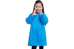 HUAHUI Kids Art Smock Waterproof Child Artist Painting Apron for Girls and Boys Toddlers Age 2-12