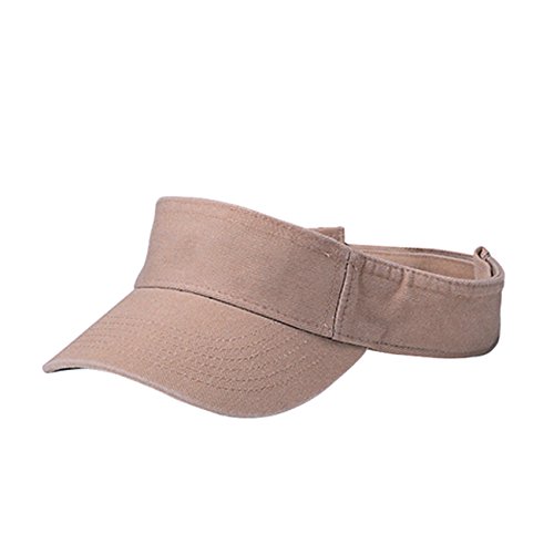 2040USA Pro Style Athletic Cotton Twill Washed Lightweight Unisex Premium Visor Cap (Khaki)