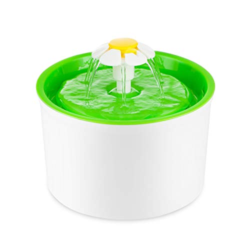 QILICHZ 1.6L Automatic pet Flower Water Fountain Mute Drinker Feeder Bowl Dispenser for Cats and Dogs with Filter