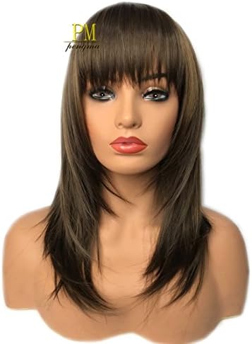 Pengma Hot Selling Super Natural Soft Layered Brown Wig
