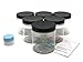 Clear 8 oz Plastic Jars with Black Lids (6 pk) with Mini Jar - PET Round Refillable Containers