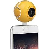360 Panoramic Cameras XIAOWU 720 Degree HD mini VR Camera with 210 Degree Dual Wide Angle Fisheye Lens Video Photo Dual Spherical Lens 360 Degree Action Camera for Android Phones (Yellow)