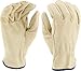 West Chester 994 Select Grain Pigskin Leather Driver Gloves – [12 Pairs] Large, Straight Thumb, Shirred Elastic Wrist