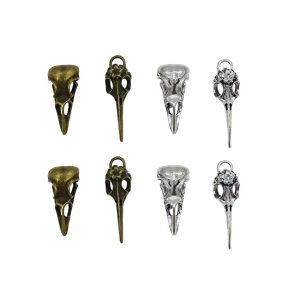 JJG-8PCS-Mixed-Retro-Gothic-Style-Raven-Crow-Skull-Charms-Pendant-for-Jewelry-Making