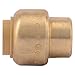 SharkBite 3/8 Inch (1/2 Inch OD) Push Cap, Push to Connect Brass Plumbing Fitting, PEX Pipe, Copper, CPVC, PE-RT, HDPE, U512LFA